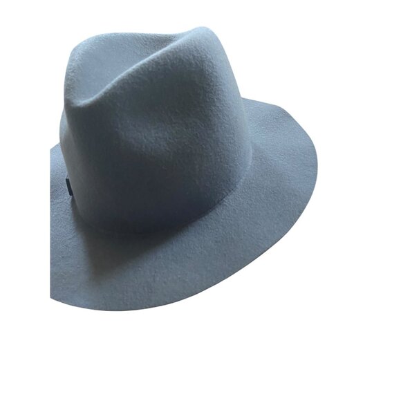 Anthropologie 100% Wool Fedora Slate Blue One Size Coastal Bohemian Quiet Luxury - Picture 6 of 10